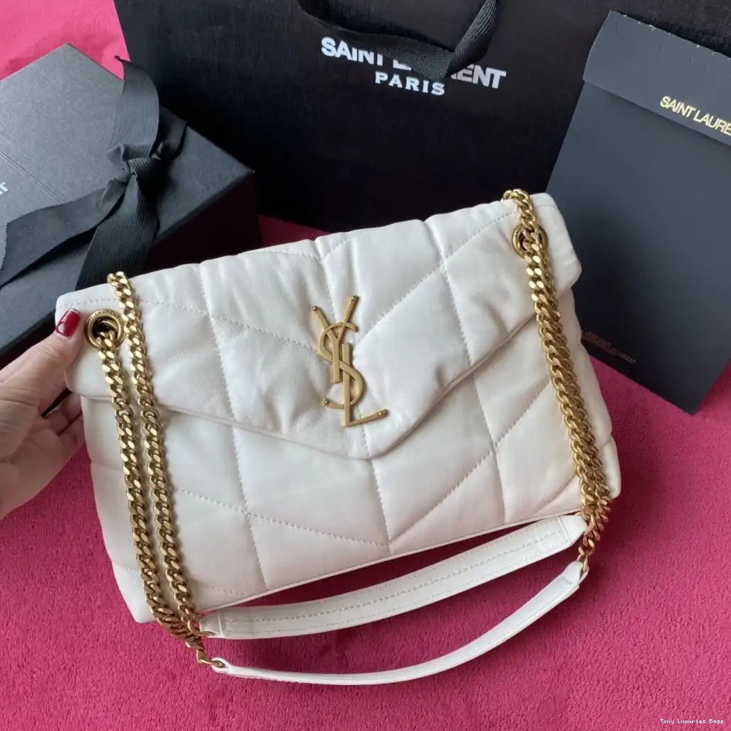 Tony Luxuries IN YSL LAMBSKIN PUFFER QUILTED SMALL BAG 0530